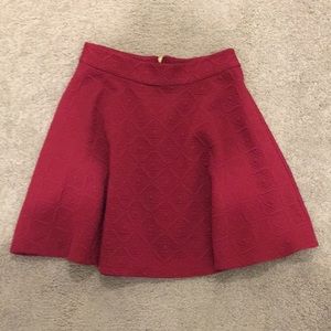 Red Textured skirt